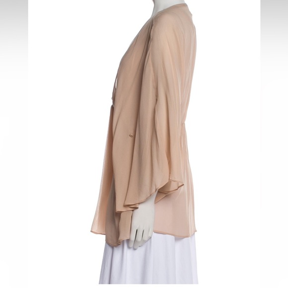 Alice + Olivia Ruffled Layered Lightweight Pink Plus 100 % Silk Blouse Size M - Picture 5 of 13